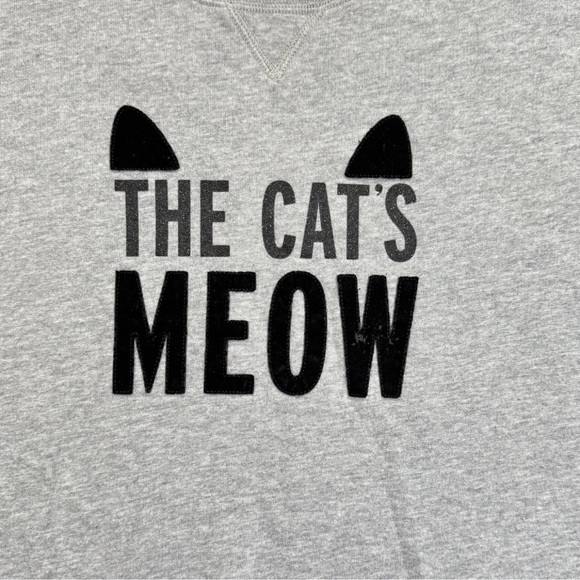 Kate Spade “The Cat’s Meow” Women’s SZ XXS Sweatshirt Gray Long Sleeve Oversized - Picture 3 of 7